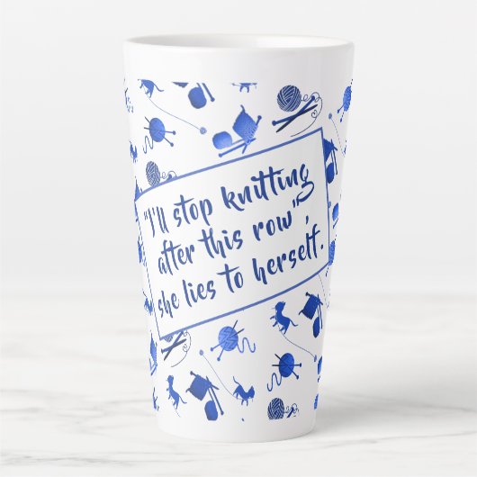 Knitting Saying Yarn Pattern Mug For Fiber Artists Milchtasse (Vorderseite)