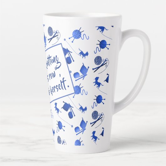 Knitting Saying Yarn Pattern Mug For Fiber Artists Milchtasse (Rechts)