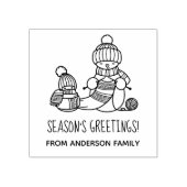 Knitting Snowman Seasons Greetings Gummistempel (Prägung)