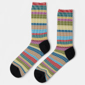 Knitting Stitch Style Striped Socken (Linkes Detail)