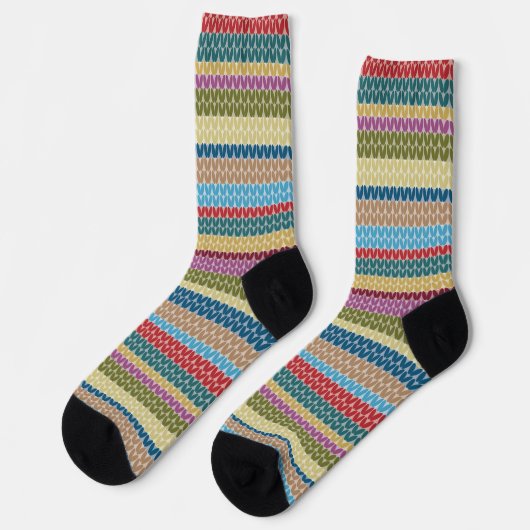 Knitting Stitch Style Striped Socken (Linkes Detail)