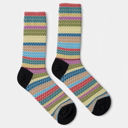 Knitting Stitch Style Striped Socken (Rechts)