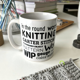 Knitting-Tasse - Knitter's Word Collage Kaffeetasse