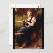 Knitting Woman von William-Adolphe Bouguereau Postkarte (Vorne/Hinten)