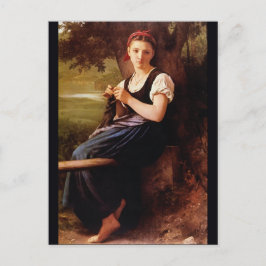 Knitting Woman von William-Adolphe Bouguereau Postkarte