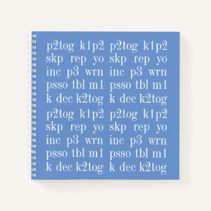 KNITTING WORDS 8.5" Square Spiral Notebook II Notizblock