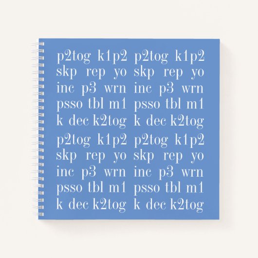 KNITTING WORDS 8.5" Square Spiral Notebook II Notizblock (Vorderseite)