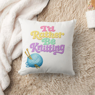 Knitting Yarn Geek Throw Pillow Kissen