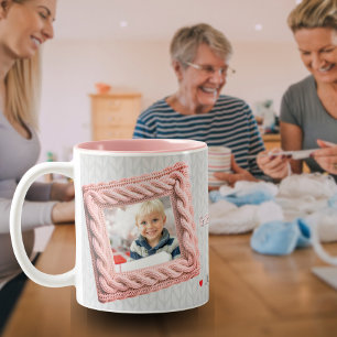 Knitwear Rahmen Liebe Sie Oma 2-Foto Kaffee Tasse