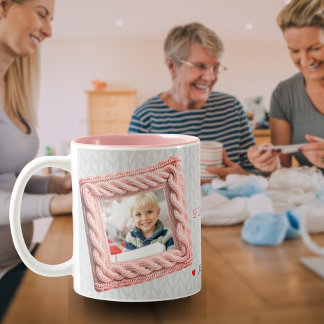 Knitwear Rahmen Liebe Sie Oma 2-Foto Kaffee Tasse