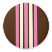 Knob der neapolitanen Keramik (braun, rosa und cre Keramikknauf (Vorderseite)