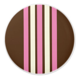 Knob der neapolitanen Keramik (braun, rosa und cre Keramikknauf