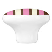 Knob der neapolitanen Keramik (braun, rosa und cre Keramikknauf (Seitenansicht)