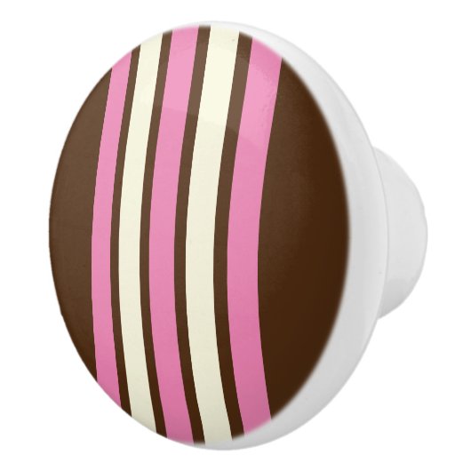 Knob der neapolitanen Keramik (braun, rosa und cre Keramikknauf (Rechts)