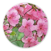 KNOB/PINK AZALEAS/FOTOG DER KERAMIK CUSTOM ./DIG.M KERAMIKKNAUF (Vorderseite)