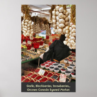 Knoblauch, BlackBerry, Erdbeeren.. Poster