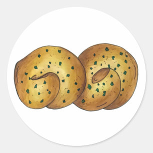Knoblauch Brot Roll Italienischer Koch Koch Runder Aufkleber