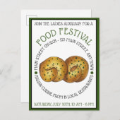 Knoblauch Brot Roll Italienisches Lebensmittelfest Einladungspostkarte (Vorne/Hinten)