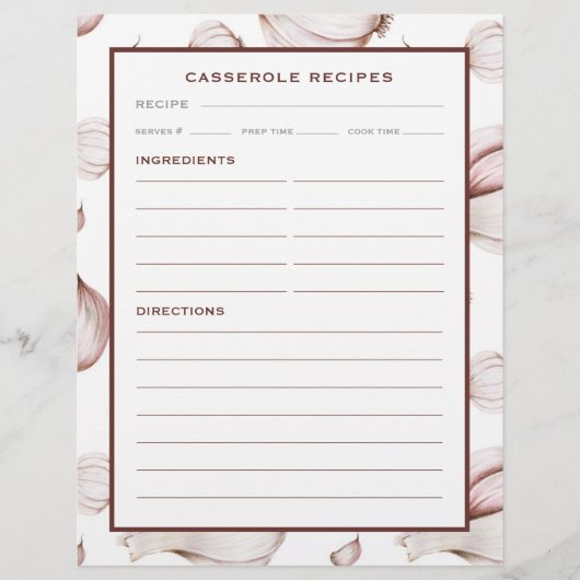 Knoblauch | Einfach weiß | Casserole-Rezept-Seite (Vorderseite)