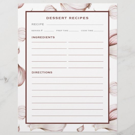 Knoblauch | Einfach weiß | Rezept-Seite (Vorderseite)