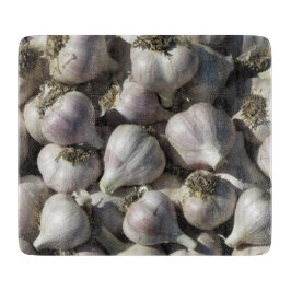 Knoblauch-Ernte-Glasschneiden-Brett Schneidebrett