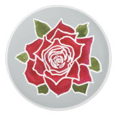 Knoblauch für dezentrale Rote Rose, benutzerdefini Keramikknauf (Vorderseite)