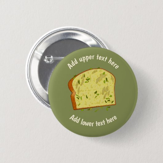 Knoblauch - Herby Italian Loaf Slice - eigener Tex Button (Vorne & Hinten)