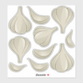 Knoblauch-Holzschnitt-Symbol-Aufkleber-Set Aufkleber (Blatt)