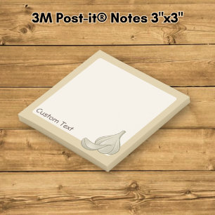 Knoblauch-Holzschnitt-Symbol Post-it Klebezettel