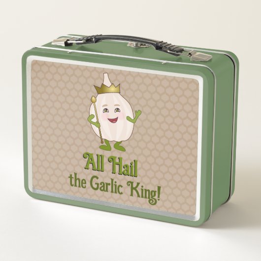 Knoblauch King - personalisierbarer Slogan über lu Metall Brotdose (Rückseite)