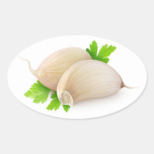 Knoblauch Ovaler Aufkleber (Vorderseite)