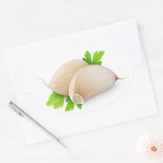 Knoblauch Ovaler Aufkleber (Umschlag)