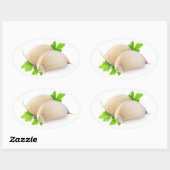 Knoblauch Ovaler Aufkleber (Blatt)