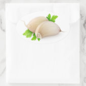 Knoblauch Ovaler Aufkleber (Tasche)
