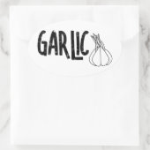 Knoblauch Ovaler Aufkleber (Tasche)