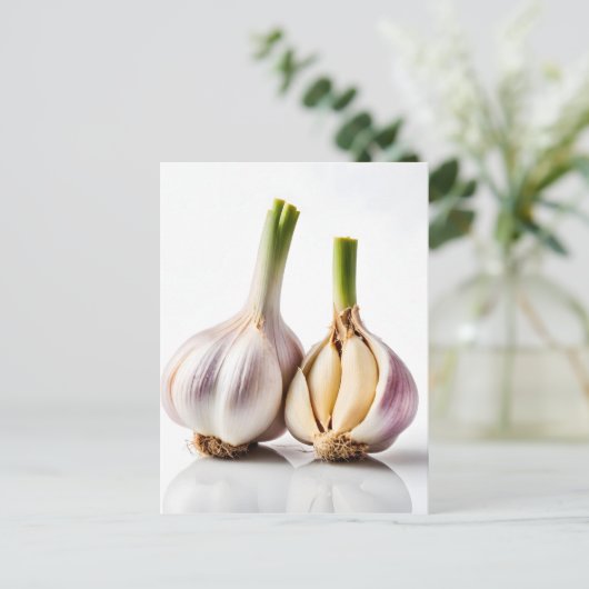 Knoblauch Postkarte (Stehend Vorderseite)