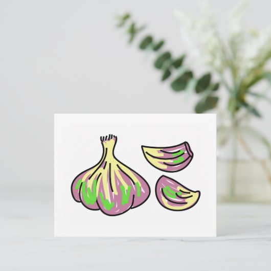 Knoblauch Postkarte (Stehend Vorderseite)