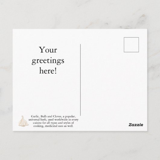 Knoblauch-Postkarte anpassen Postkarte (Rückseite)
