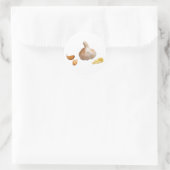Knoblauch Runder Aufkleber (Tasche)