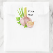 Knoblauch Runder Aufkleber (Tasche)