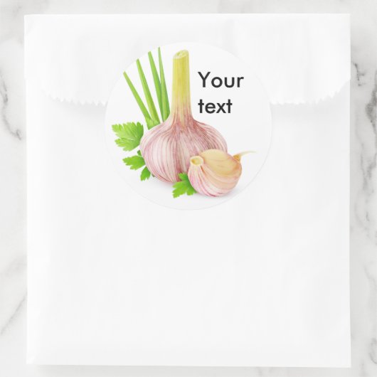 Knoblauch Runder Aufkleber (Tasche)