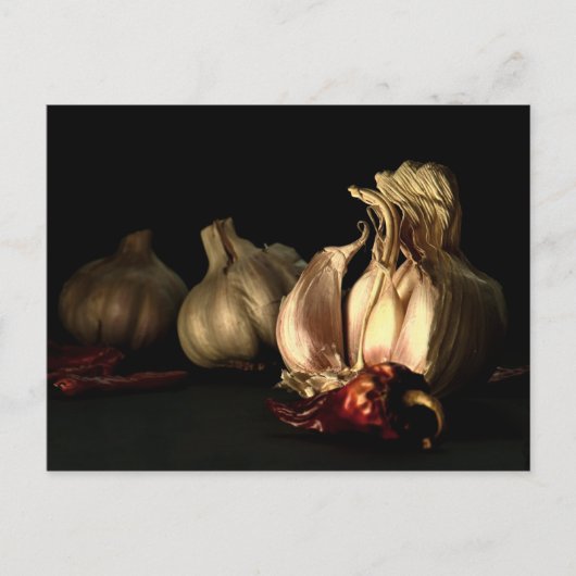 Knoblauch und Chili Pfefferwürze Postkarte (Vorderseite)