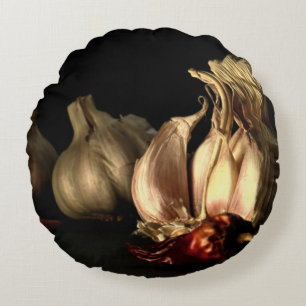 Knoblauch und Chili Pfefferwürze Rundes Kissen