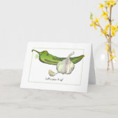 Knoblauch und grüner Chili Pepper: "Lass es uns wü Karte (Gelbe Blume)