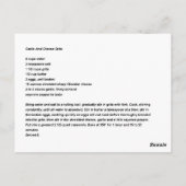 Knoblauch-und Käse-Korn-Rezept Postkarte (Rückseite)