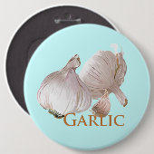 Knoblauch und Knoblauchzehe Button (Vorne & Hinten)