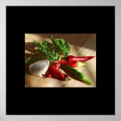 Knoblauch- und Pfefferschale Poster (Vorne)