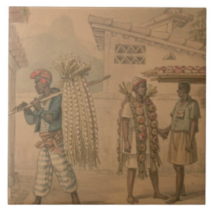 Knoblauch-und Zwiebel-Verkäufer, 1826 (w/c auf Fliese