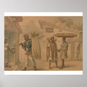 Knoblauch-und Zwiebel-Verkäufer, 1826 (w/c auf Poster