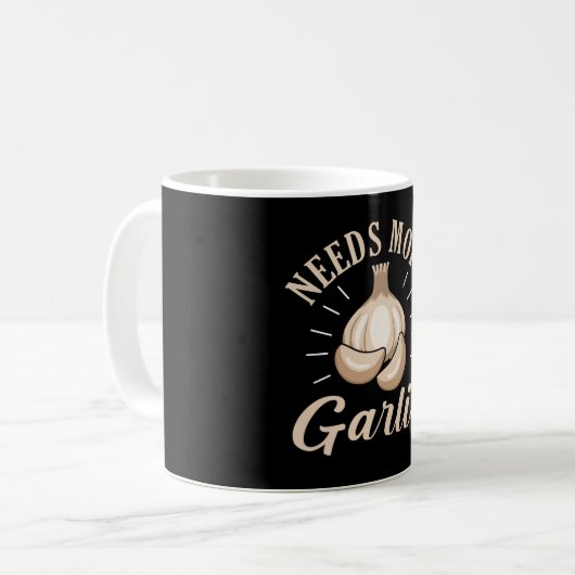 Knoblauch Vampire spass Pub Mehr Knoblauch Kaffeetasse (Vorderseite Links)